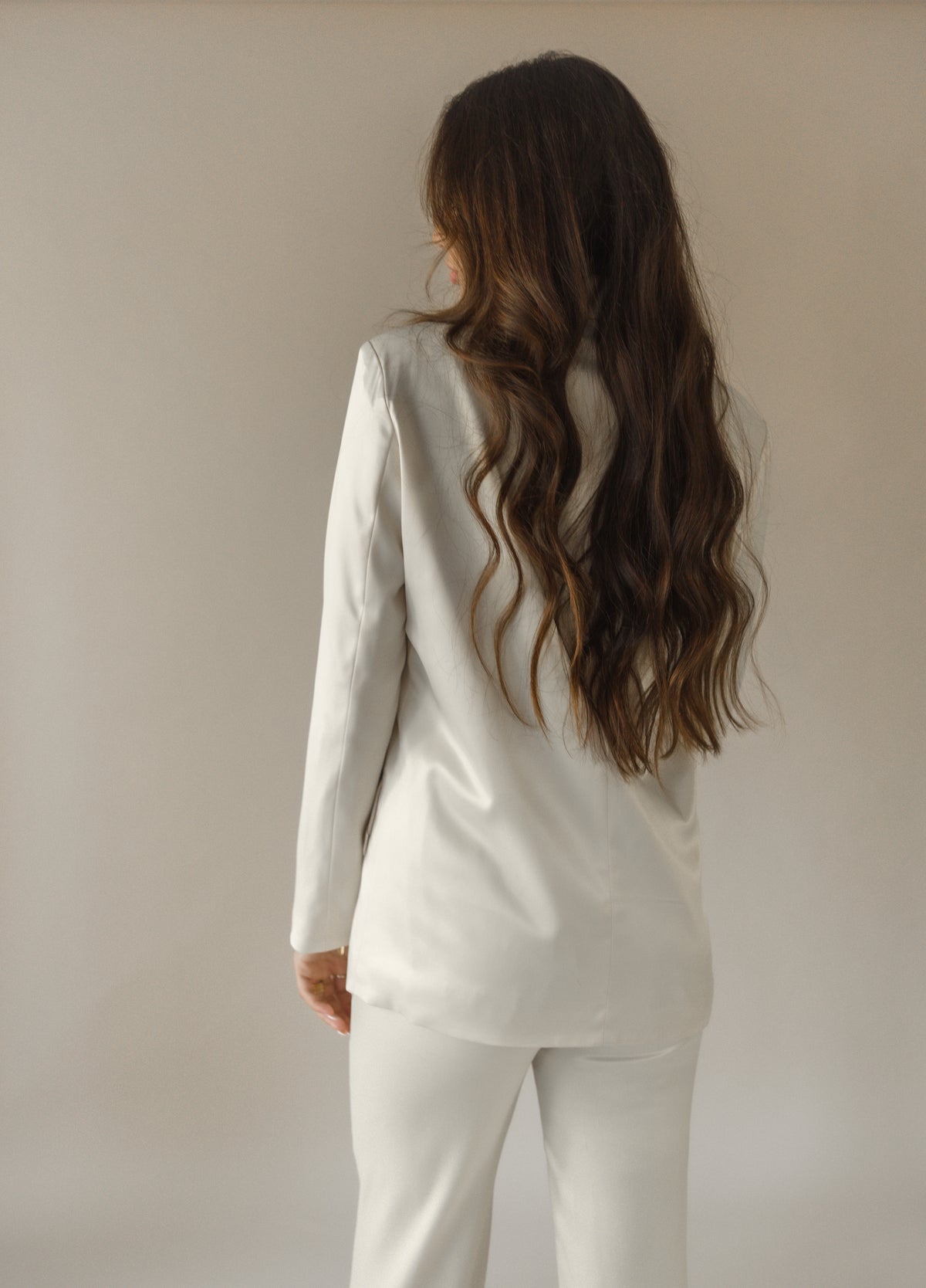 Mila Ivory Satin Blazer