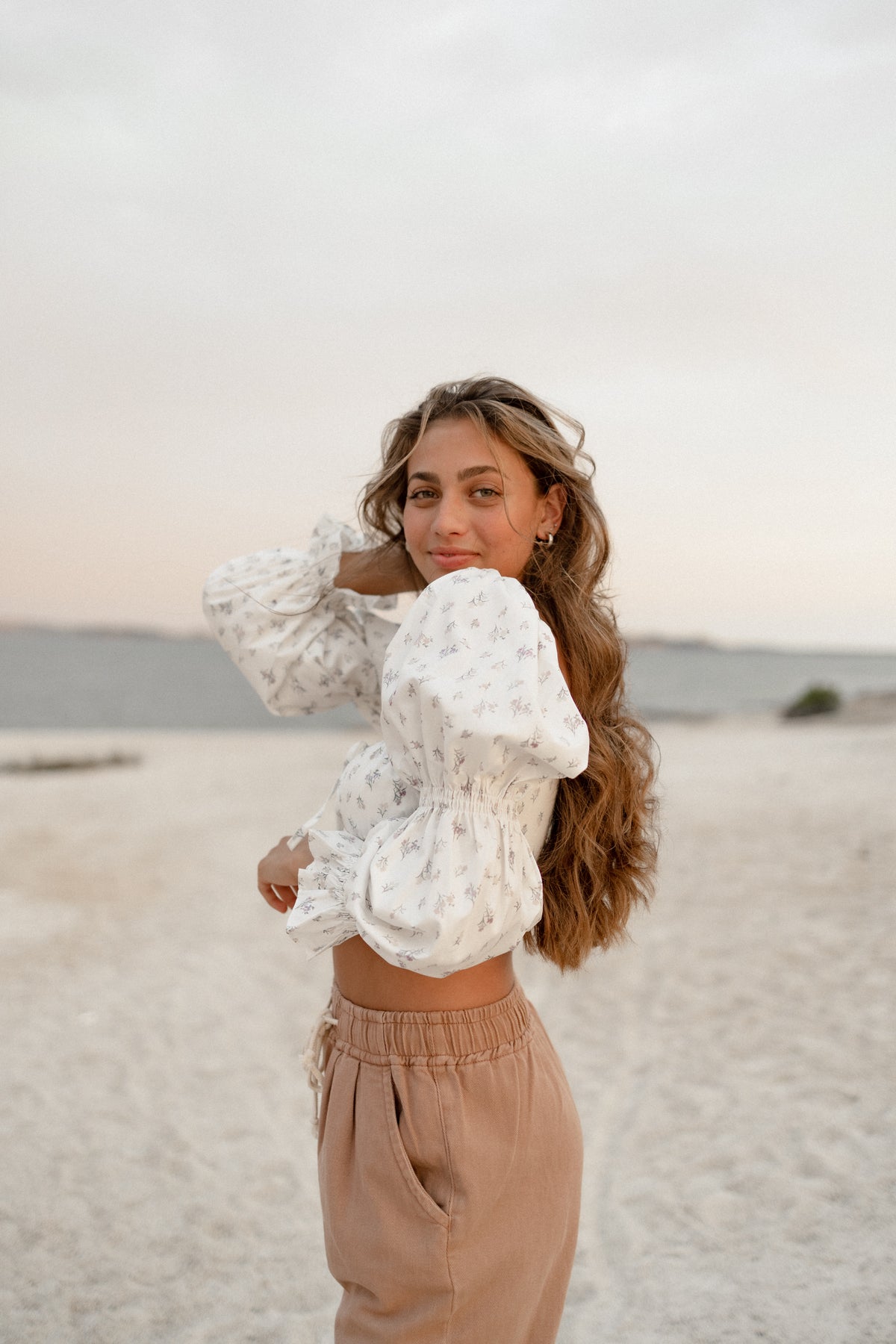 Capri floral cropped top