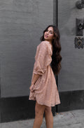 Gold flaked baby doll dress