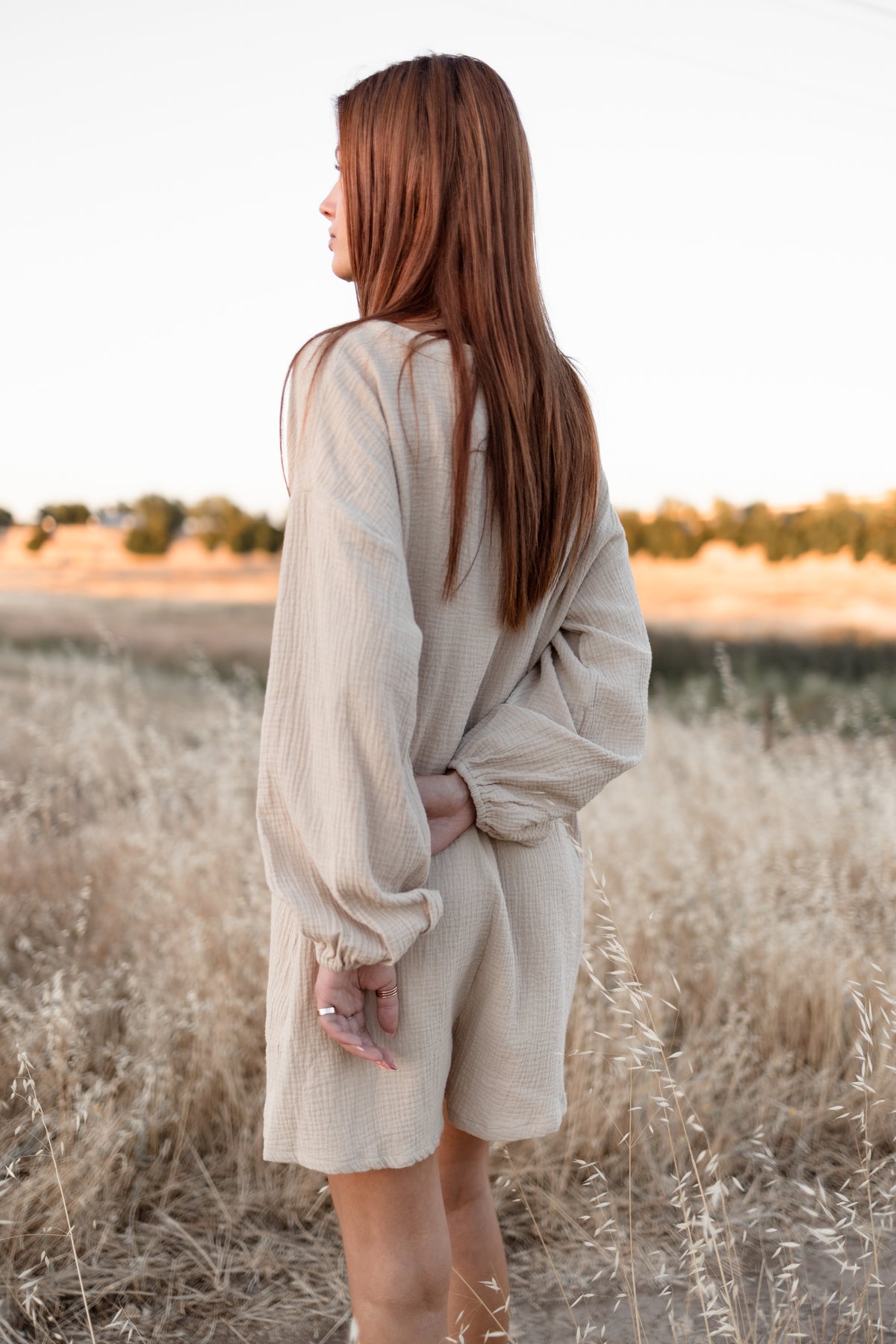 Stone gauze romper