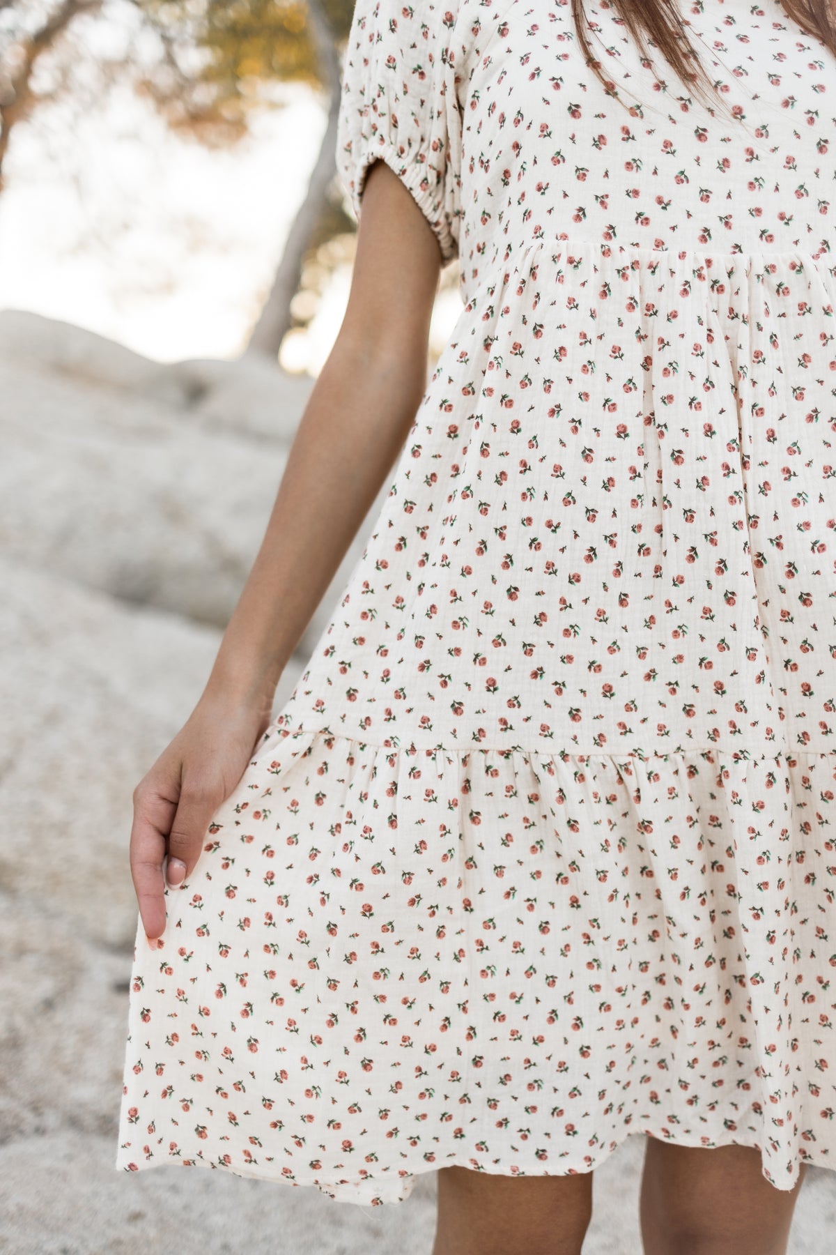 Ditsy gauze dress