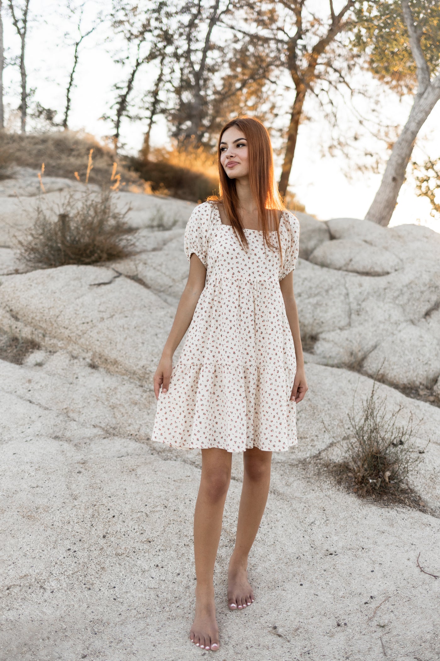 Ditsy gauze dress – Isle Rae