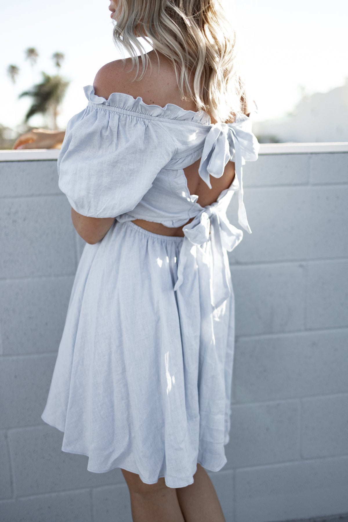 Huntington linen ruffle dress